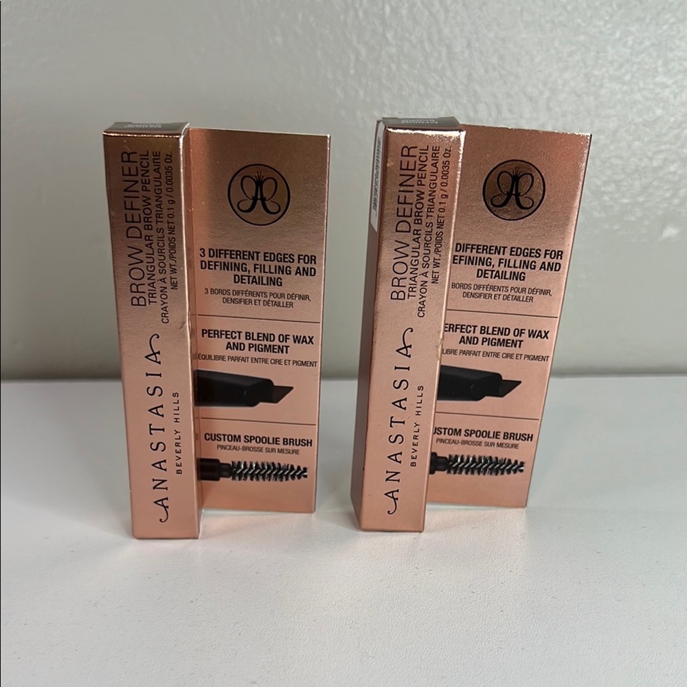 Mini Anastasia Brow Definer Triangular Brow Pencils Set of 2 - Medium Brown